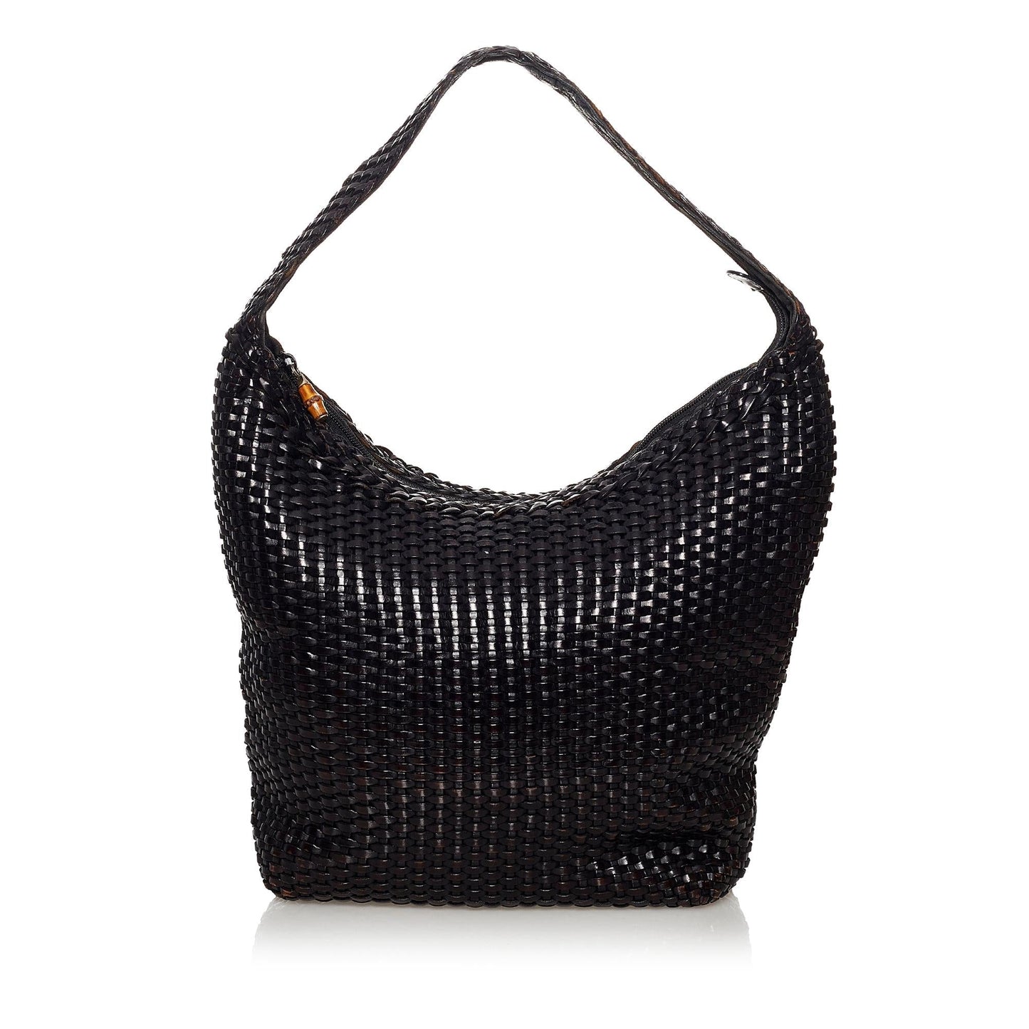 Gucci Bamboo Weaved Leather Shoulder Bag (SHG-31075)