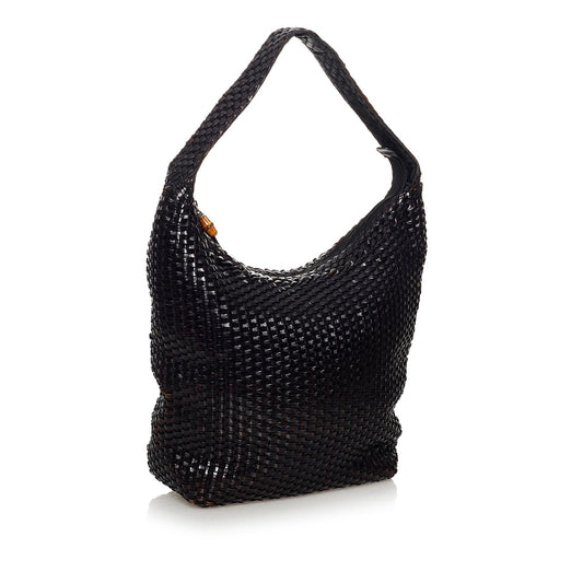Gucci Bamboo Weaved Leather Shoulder Bag (SHG-31075)