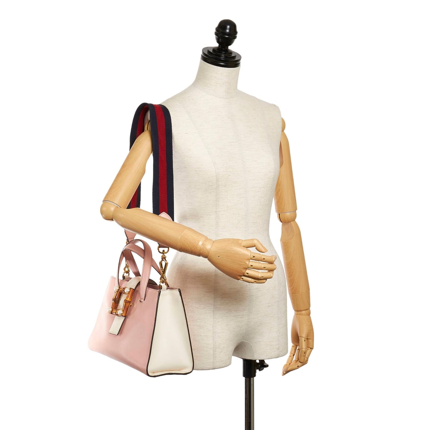 Gucci Bamboo Web Leather Satchel (SHG-29875)