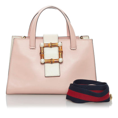 Gucci Bamboo Web Leather Satchel (SHG-29875)