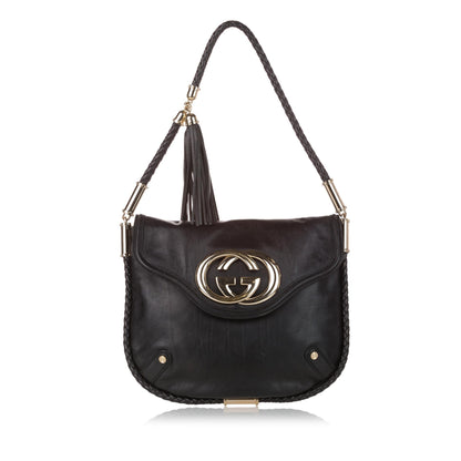 Gucci Britt Leather Shoulder Bag (SHG-31058)