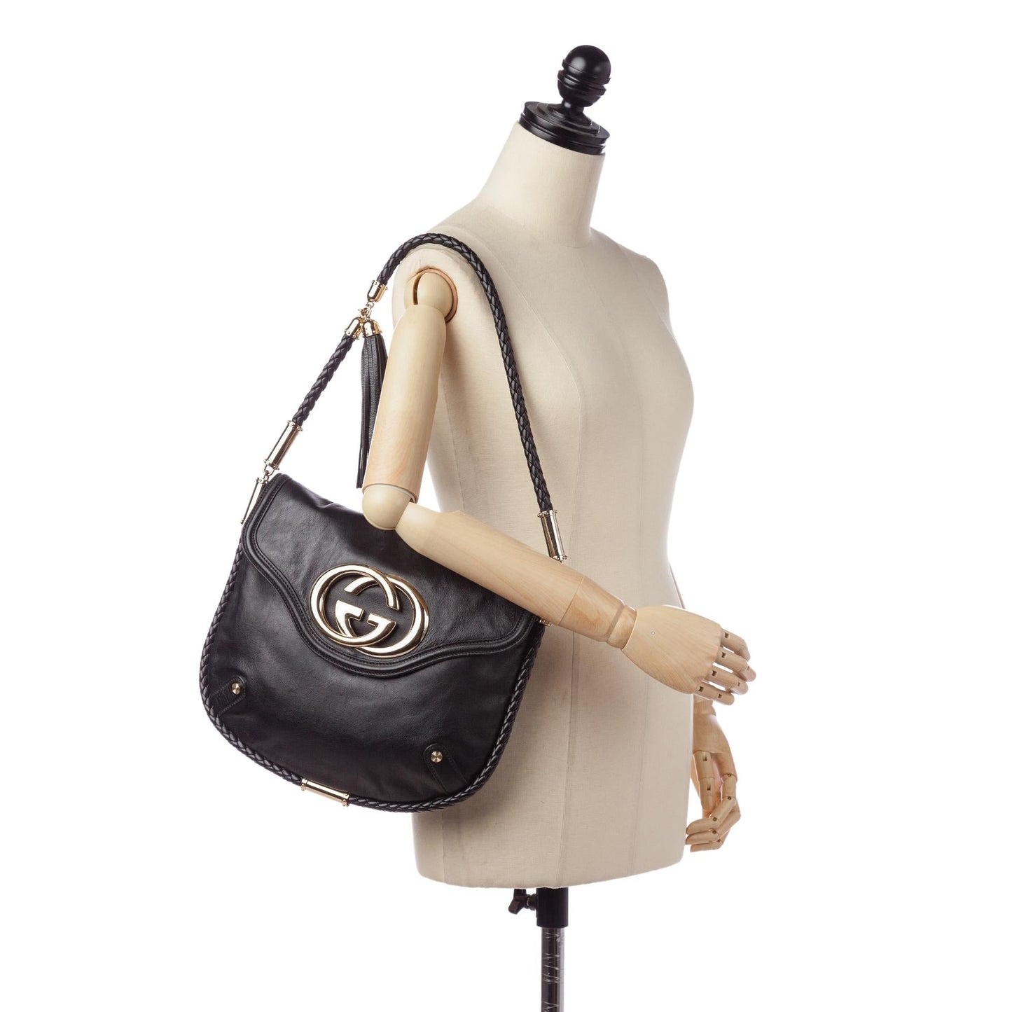 Gucci Britt Leather Shoulder Bag (SHG-31058)