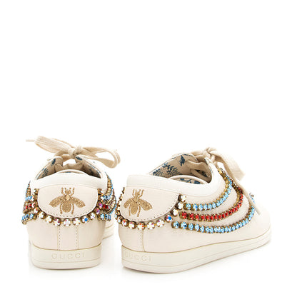 Gucci Calfskin Crystal Falacer Sneakers - Size 5.5 / 35.5 - FINAL SALE (SHF-20069)