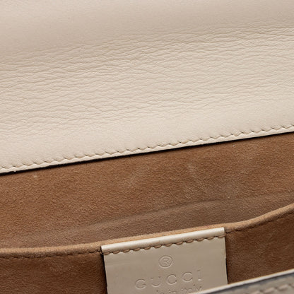 Gucci Calfskin Embroidered Padlock Small Shoulder Bag (SHF-IvAfyD)