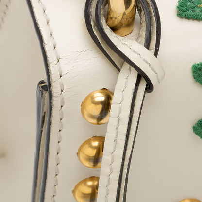 Gucci Calfskin Floral Studded Padlock Small Shoulder Bag (SHF-XfBq3s)
