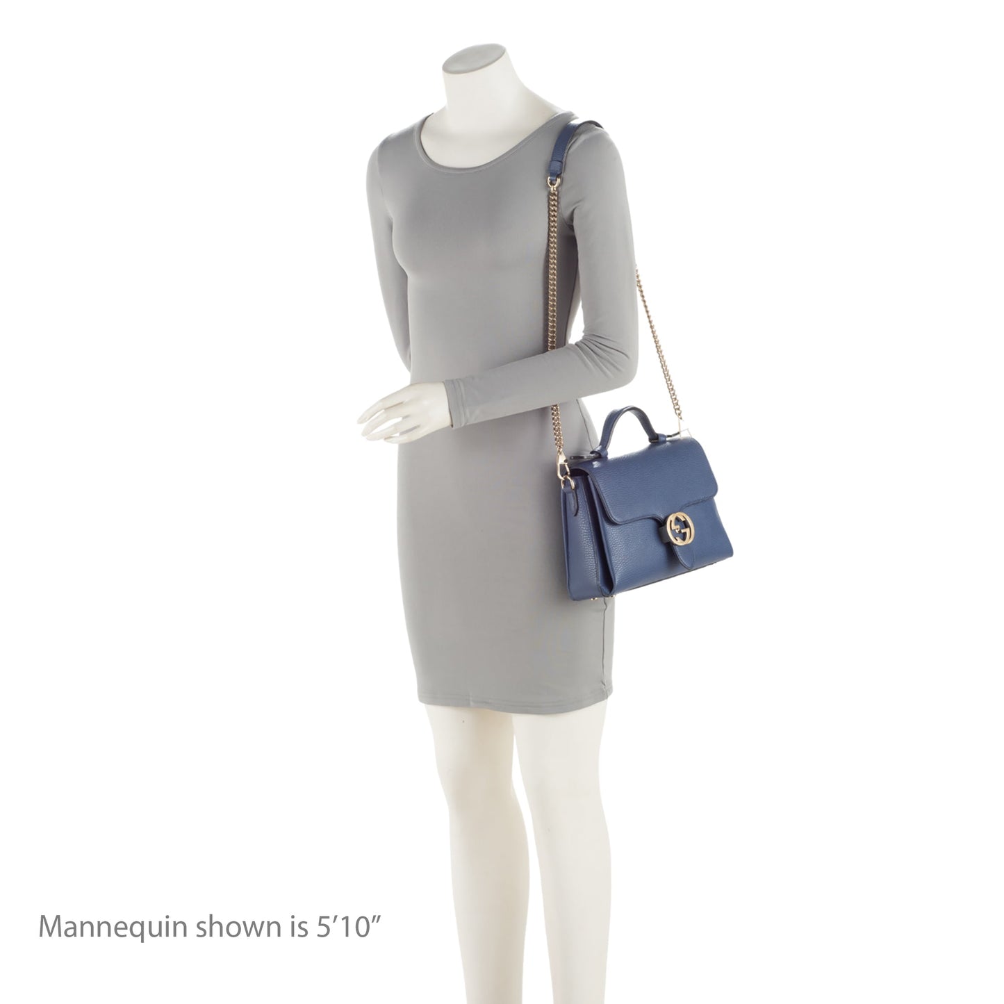Gucci Calfskin Interlocking G Top Handle Small Shoulder Bag (SHF-2x4YHi)