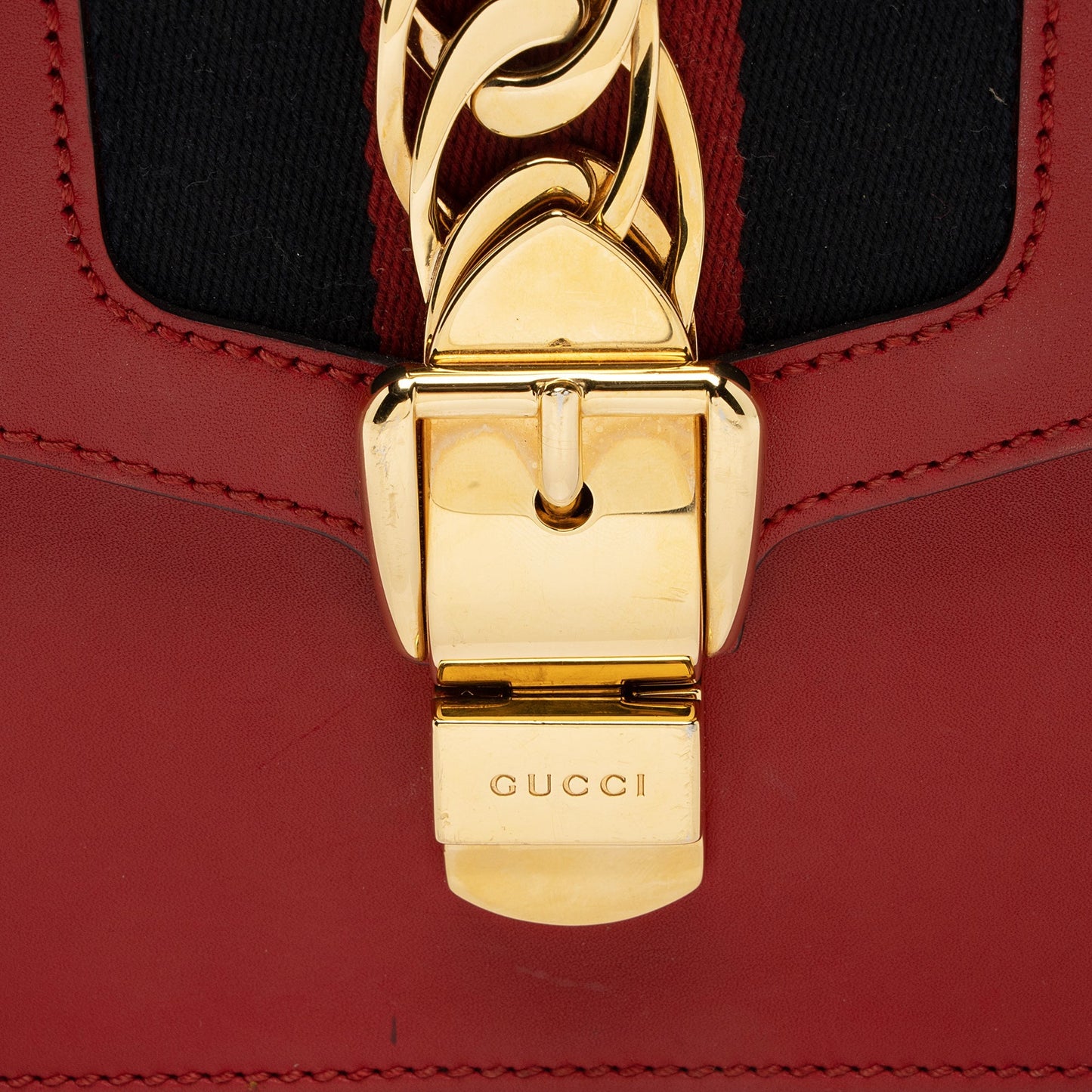 Gucci Calfskin Sylvie Small Shoulder Bag (SHF-eOUvJC)