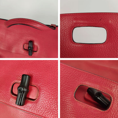 GUCCI Bamboo Daily top handle bag in red leather