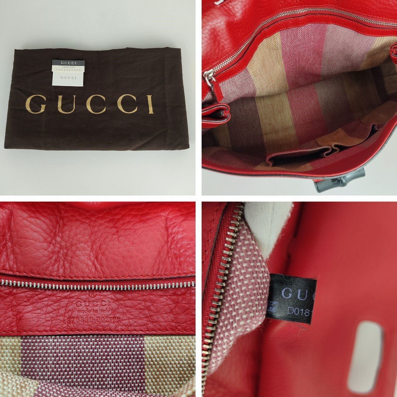 GUCCI Bamboo Daily top handle bag in red leather