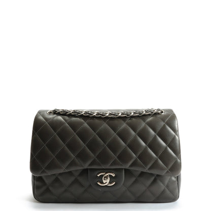CHANEL Classic Jumbo Double Flap Lambskin- Grey