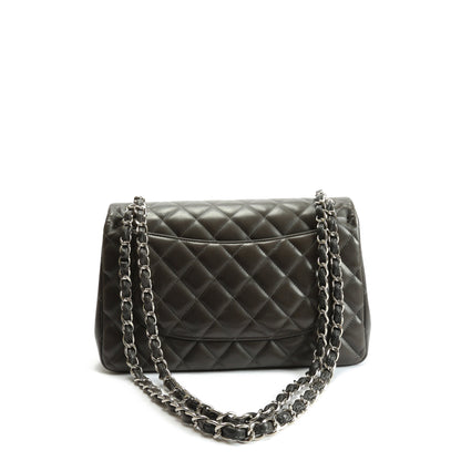 CHANEL Classic Jumbo Double Flap Lambskin- Grey