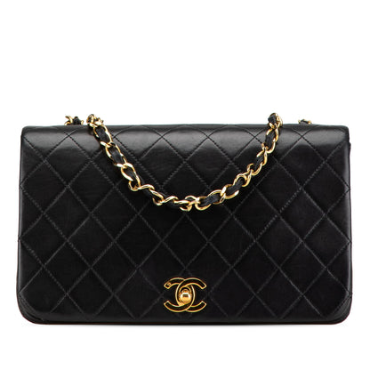 Black Chanel CC Quilted Lambskin Full Flap Crossbody Bag