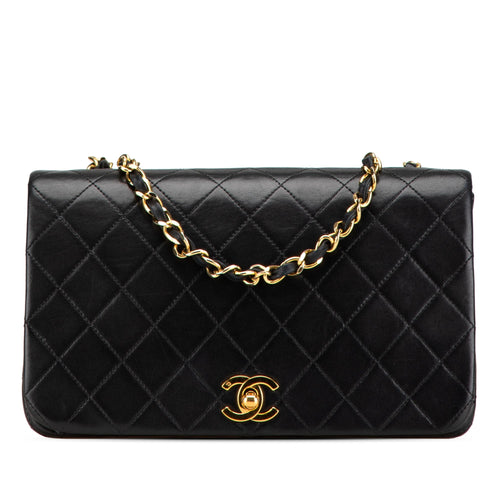 Black Chanel CC Quilted Lambskin Full Flap Crossbody Bag