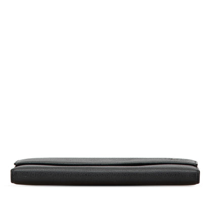 Black Chanel Calfskin Camellia Long Wallet
