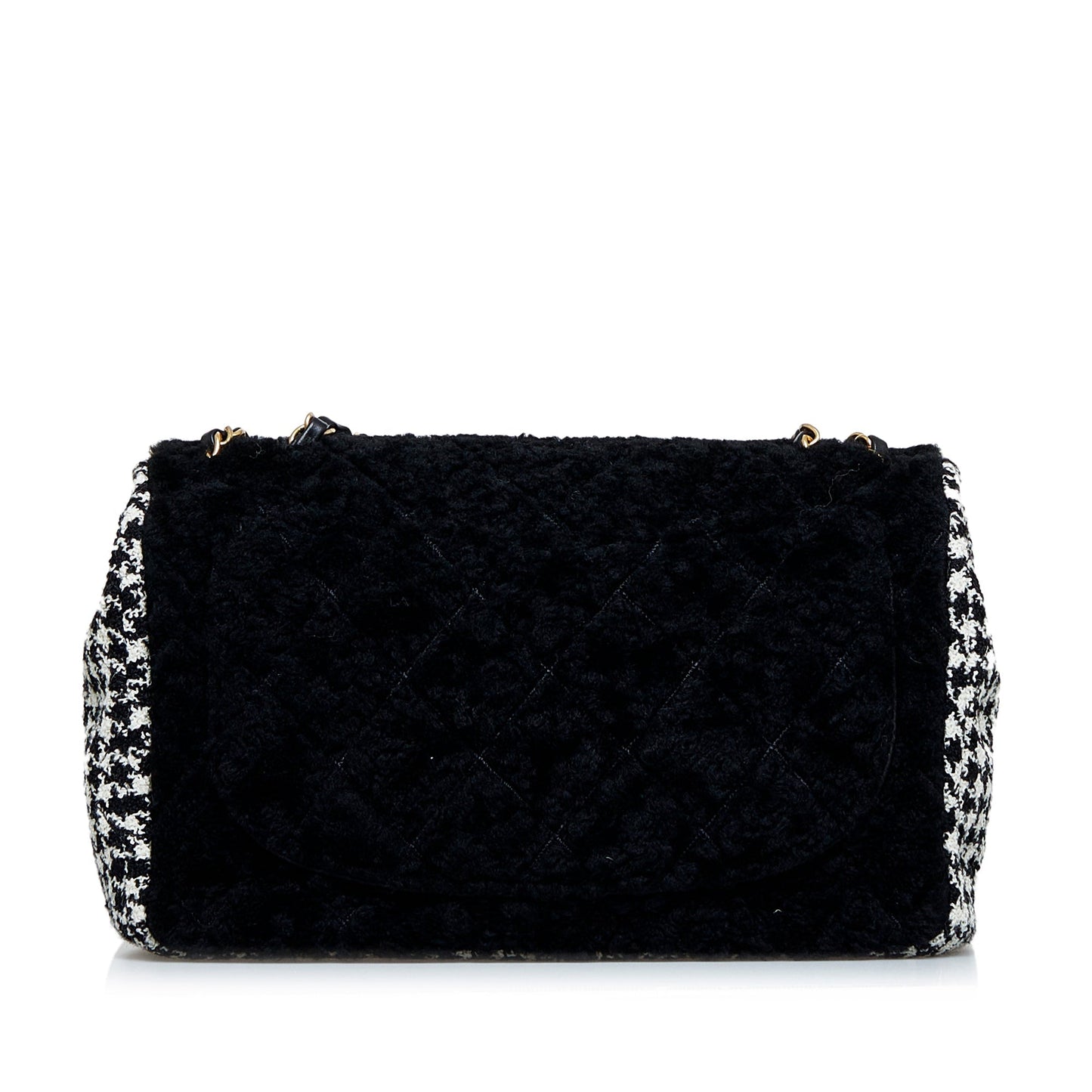 Black Chanel Shearling CC Turnlock Flap Bag