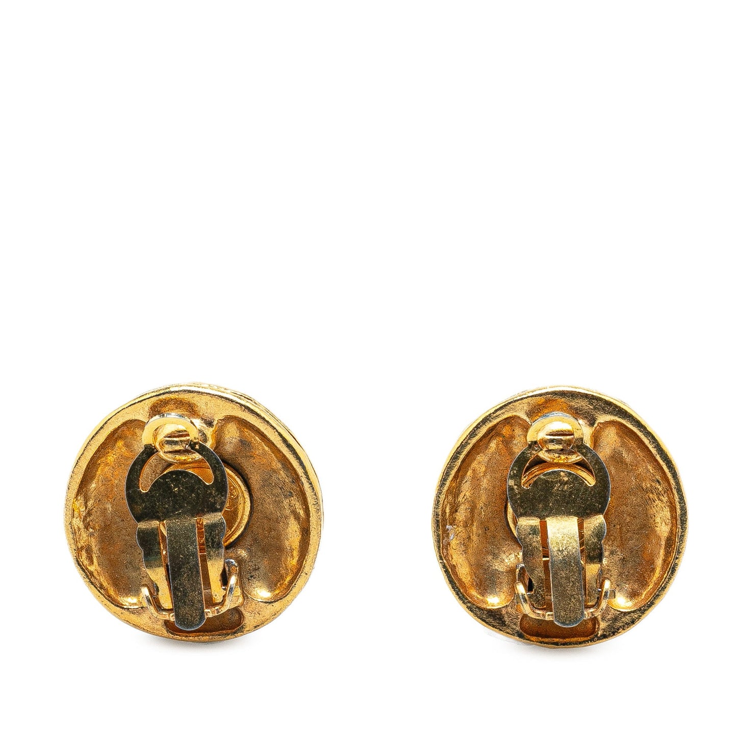 Gold Chanel Gold Plated CC Clip On Earrings