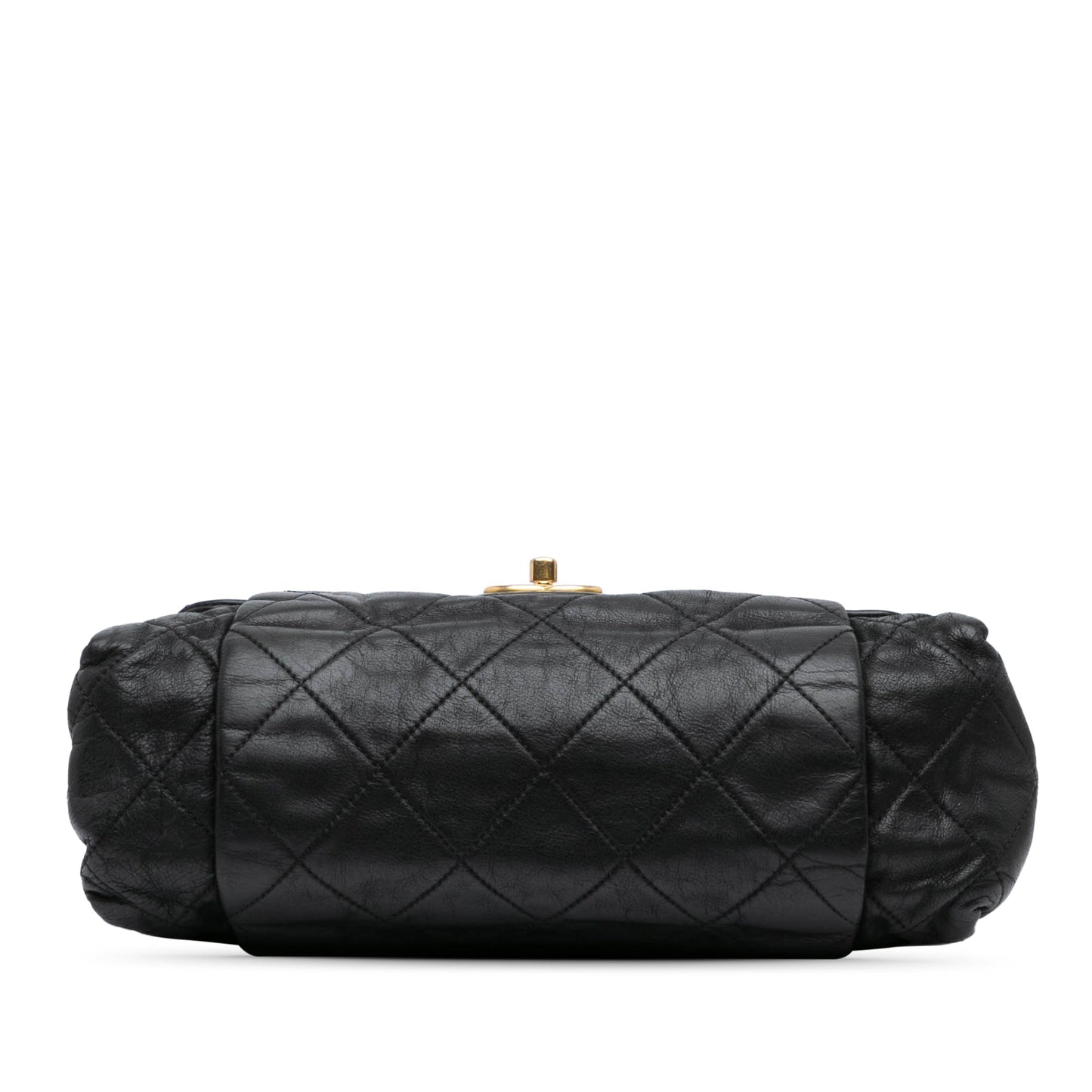 Black Chanel Large Aged Calfskin Chic Quilt Flap Shoulder Bag
