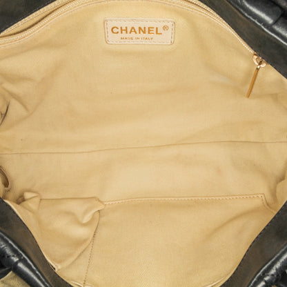 Black Chanel Large Aged Calfskin Chic Quilt Flap Shoulder Bag
