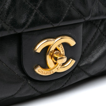Black Chanel Large Aged Calfskin Chic Quilt Flap Shoulder Bag