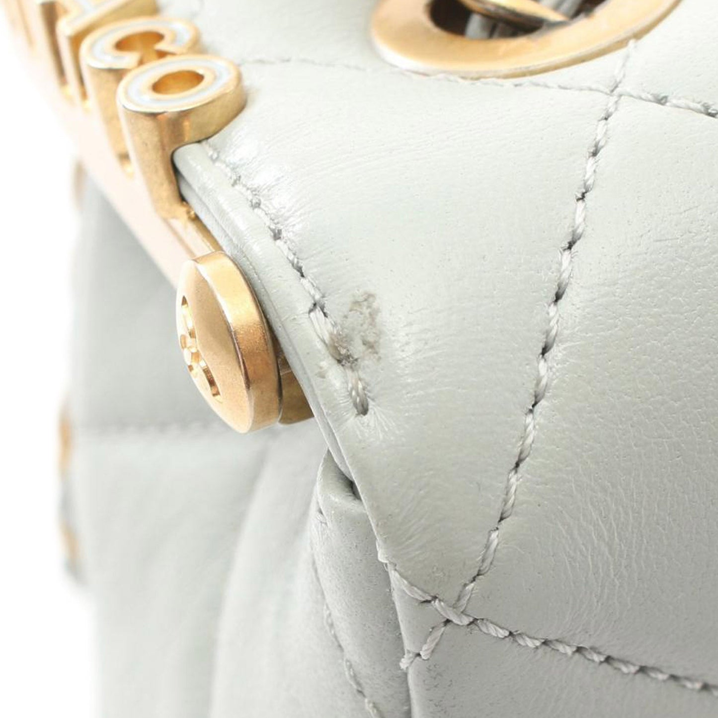 Blue Chanel Mini Quilted Lambskin Paris Monaco Kiss Lock Vanity Bag