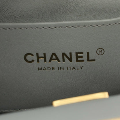 Blue Chanel Mini Quilted Lambskin Paris Monaco Kiss Lock Vanity Bag