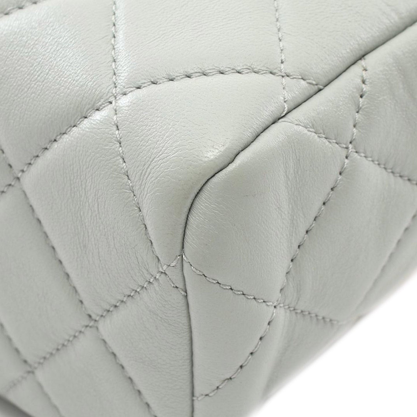 Blue Chanel Mini Quilted Lambskin Paris Monaco Kiss Lock Vanity Bag