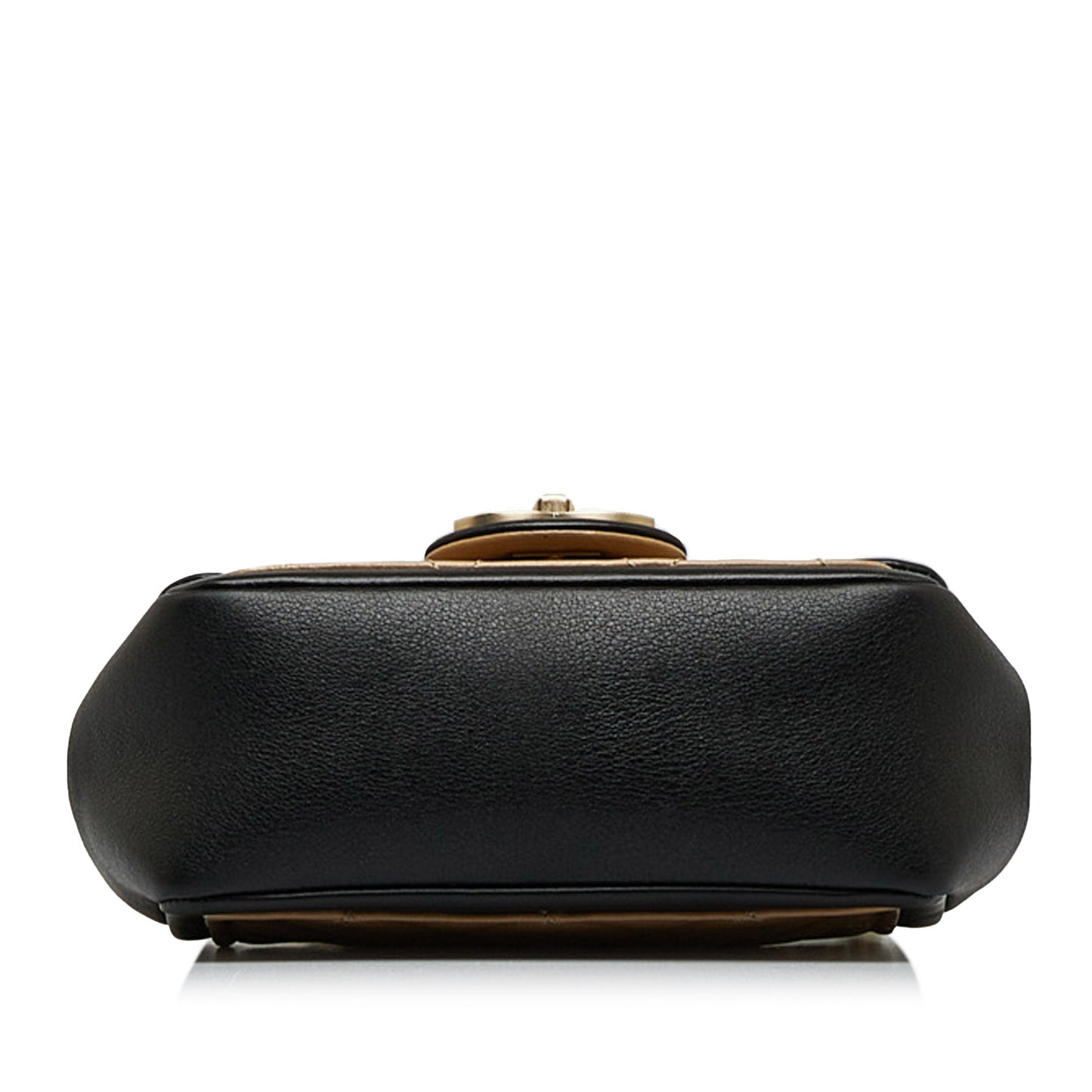 Brown Chanel Mini Square Calfskin Graphic Flap Crossbody Bag