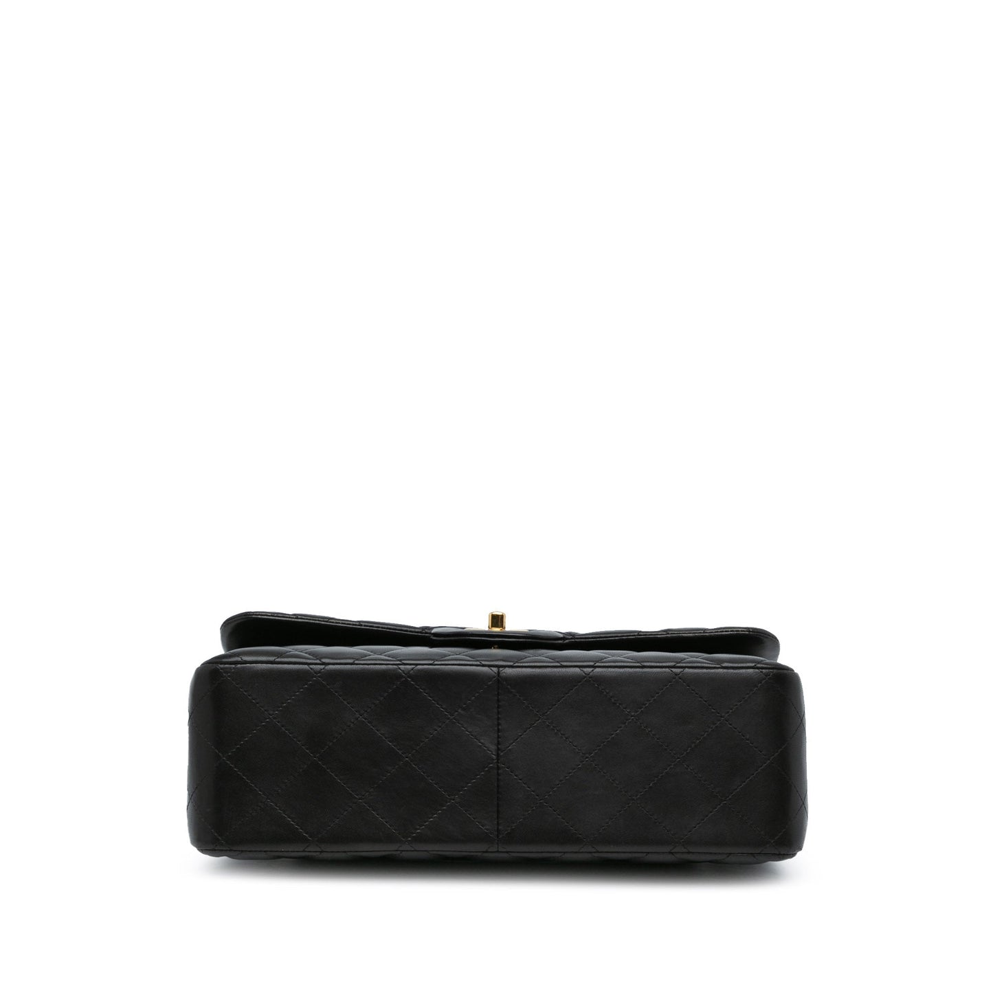 Black Chanel Jumbo Classic Lambskin Double Flap Shoulder Bag