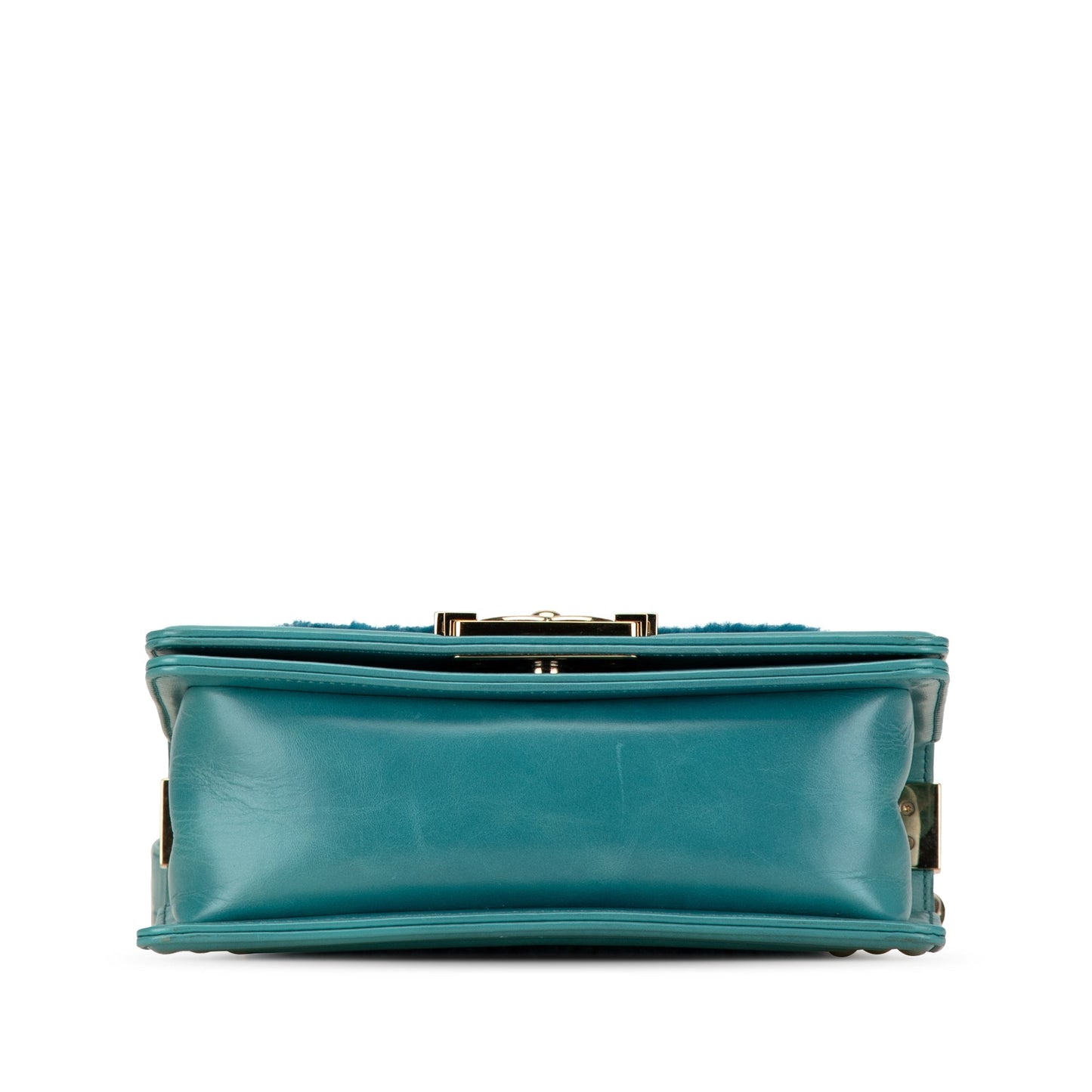 Blue Chanel Small Shearling Boy Flap Crossbody Bag