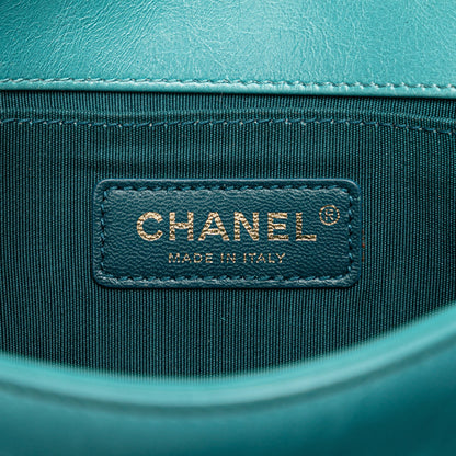 Blue Chanel Small Shearling Boy Flap Crossbody Bag