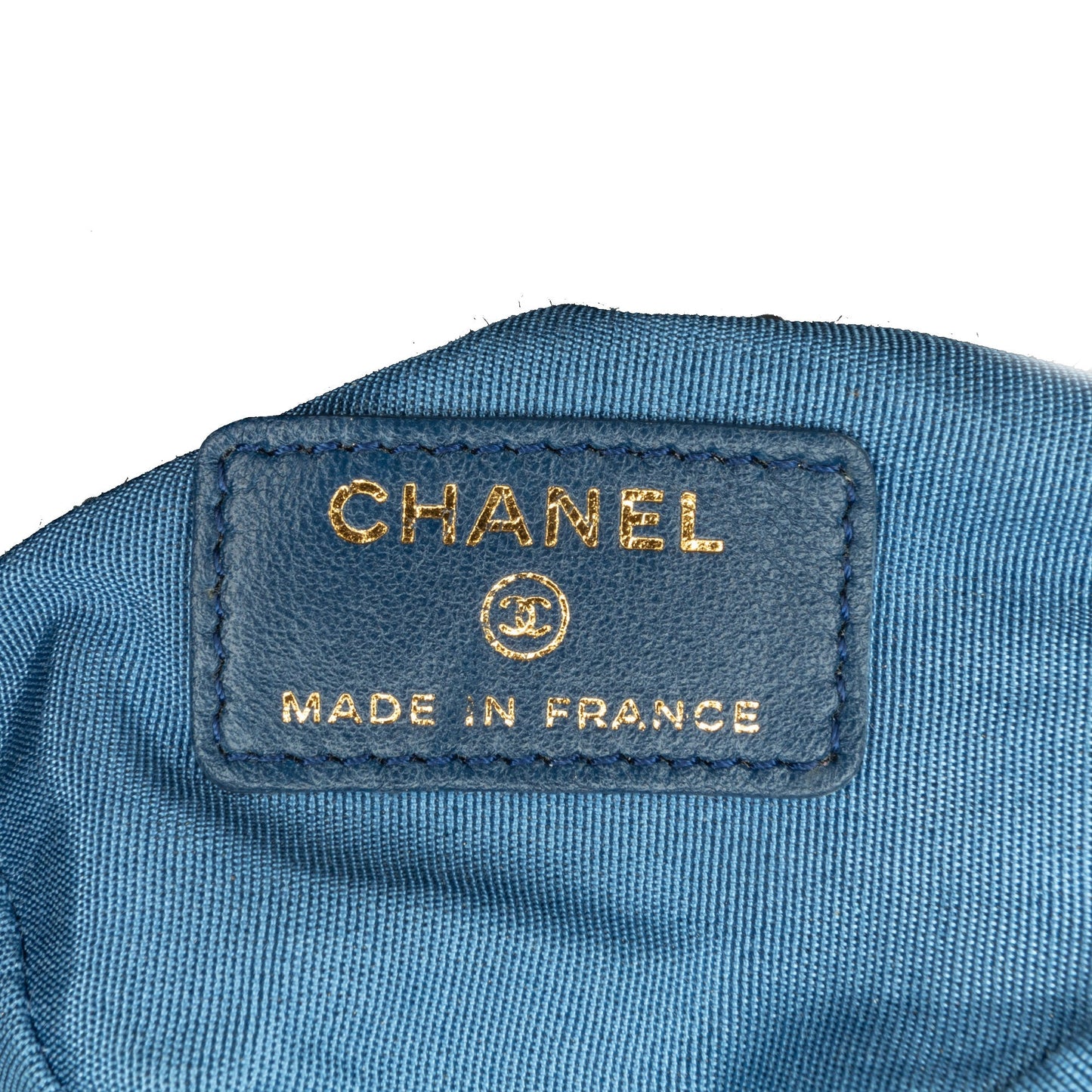 Blue Chanel Mini Denim Mood Bucket with Chain