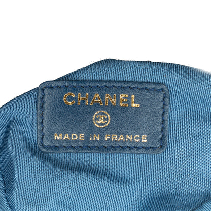 Blue Chanel Mini Denim Mood Bucket with Chain