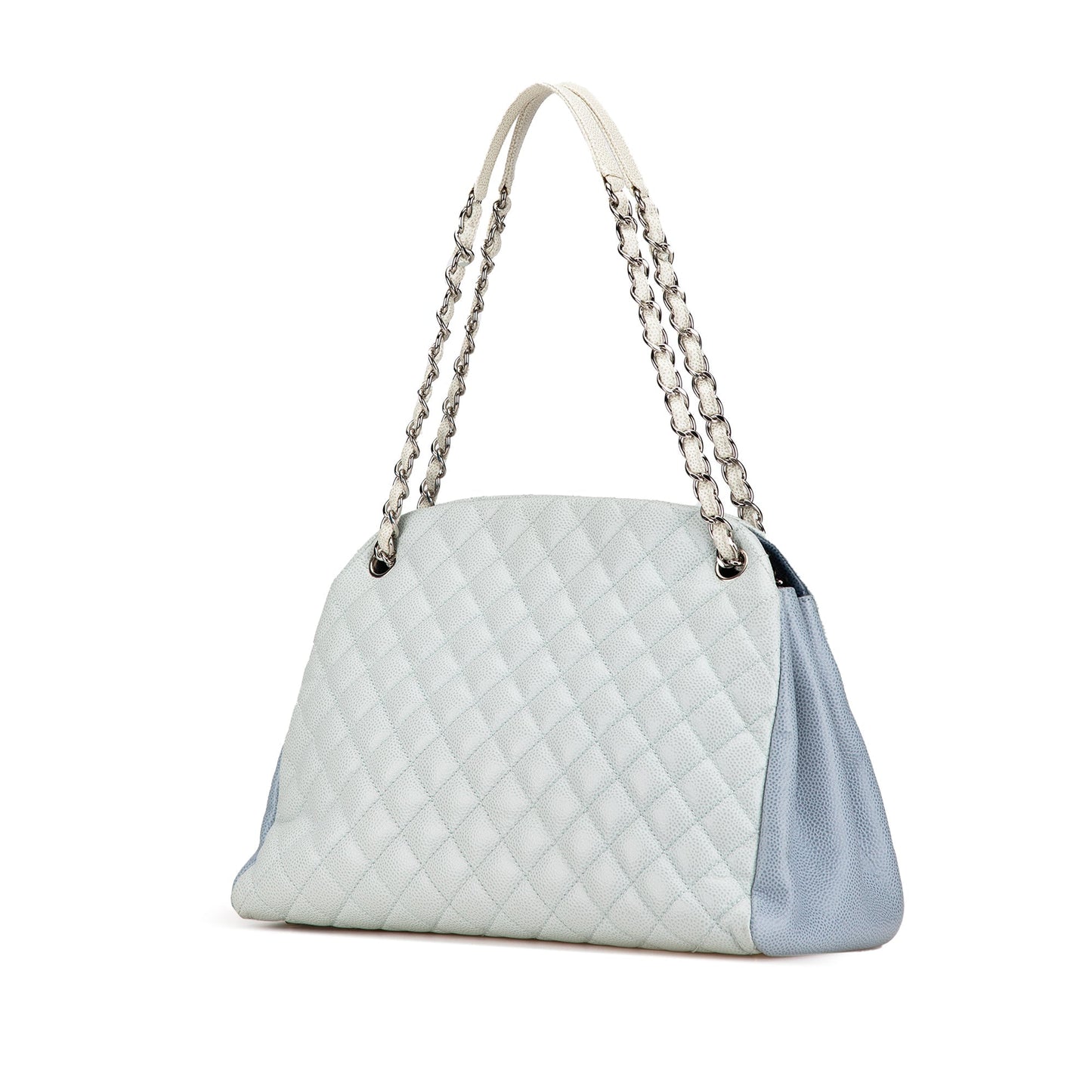 Blue Chanel Large Tricolor Caviar Just Mademoiselle Bowling Bag