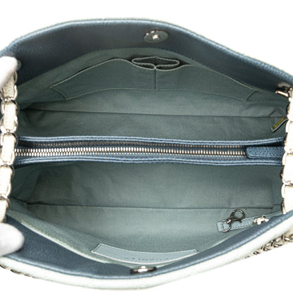 Blue Chanel Large Tricolor Caviar Just Mademoiselle Bowling Bag