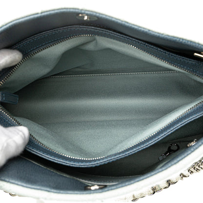 Blue Chanel Large Tricolor Caviar Just Mademoiselle Bowling Bag