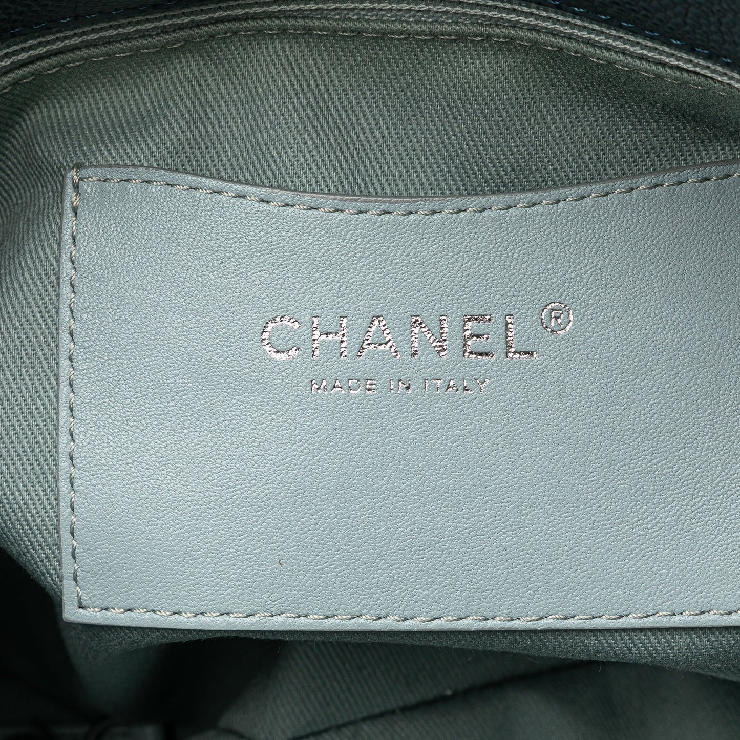 Blue Chanel Large Tricolor Caviar Just Mademoiselle Bowling Bag