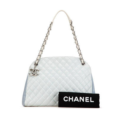 Blue Chanel Large Tricolor Caviar Just Mademoiselle Bowling Bag