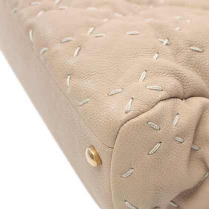 Beige Chanel CC Caviar Wild Stitch Tote