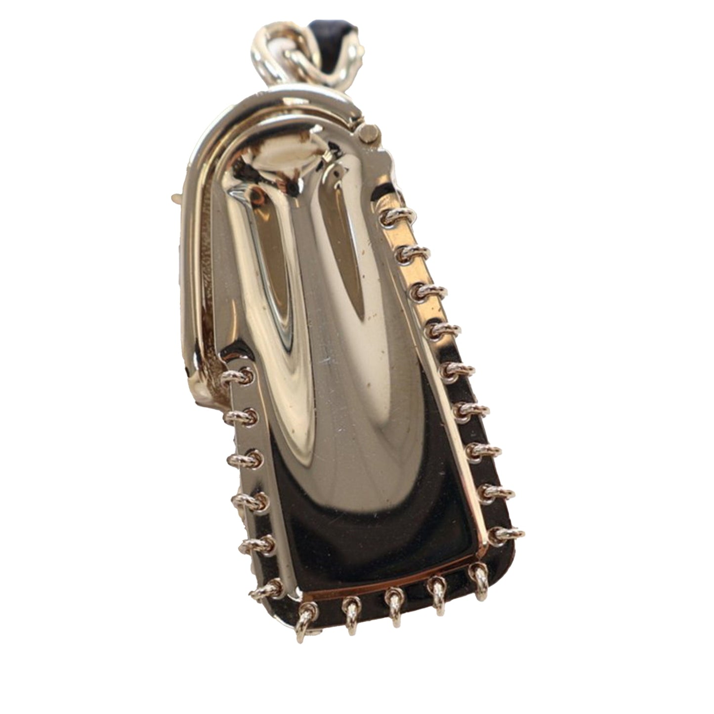 Gold Chanel Leather and Gold Plated Classic Flap Bag Pendant Necklace