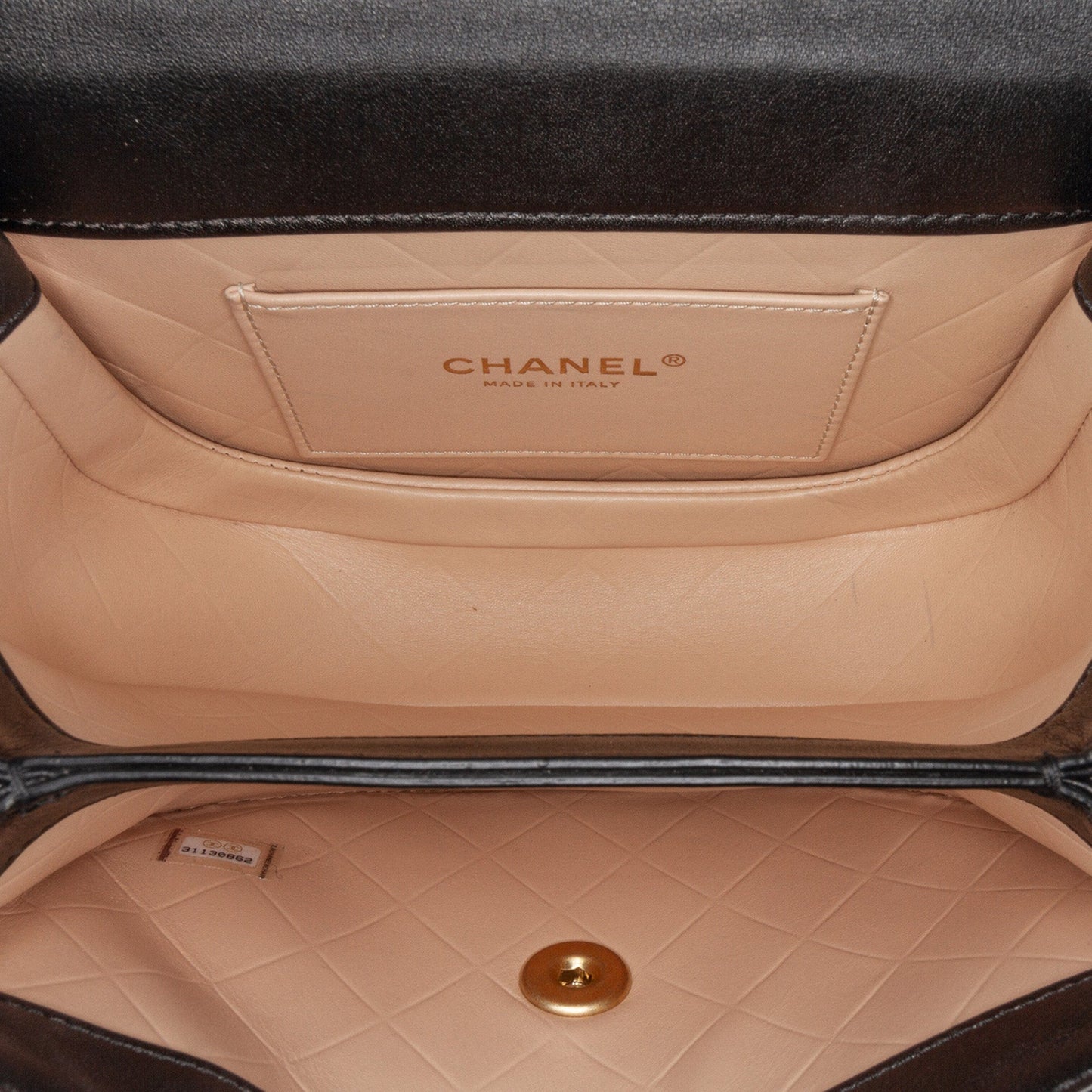 Black Chanel CC Quilted Calfskin Round Moon Messenger Flap Crossbody Bag