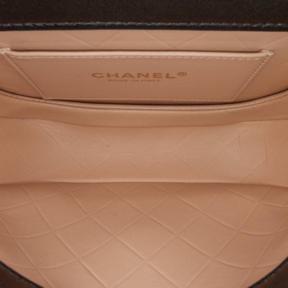 Black Chanel CC Quilted Calfskin Round Moon Messenger Flap Crossbody Bag