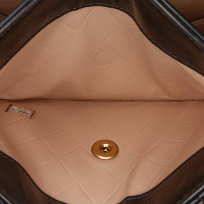 Black Chanel CC Quilted Calfskin Round Moon Messenger Flap Crossbody Bag