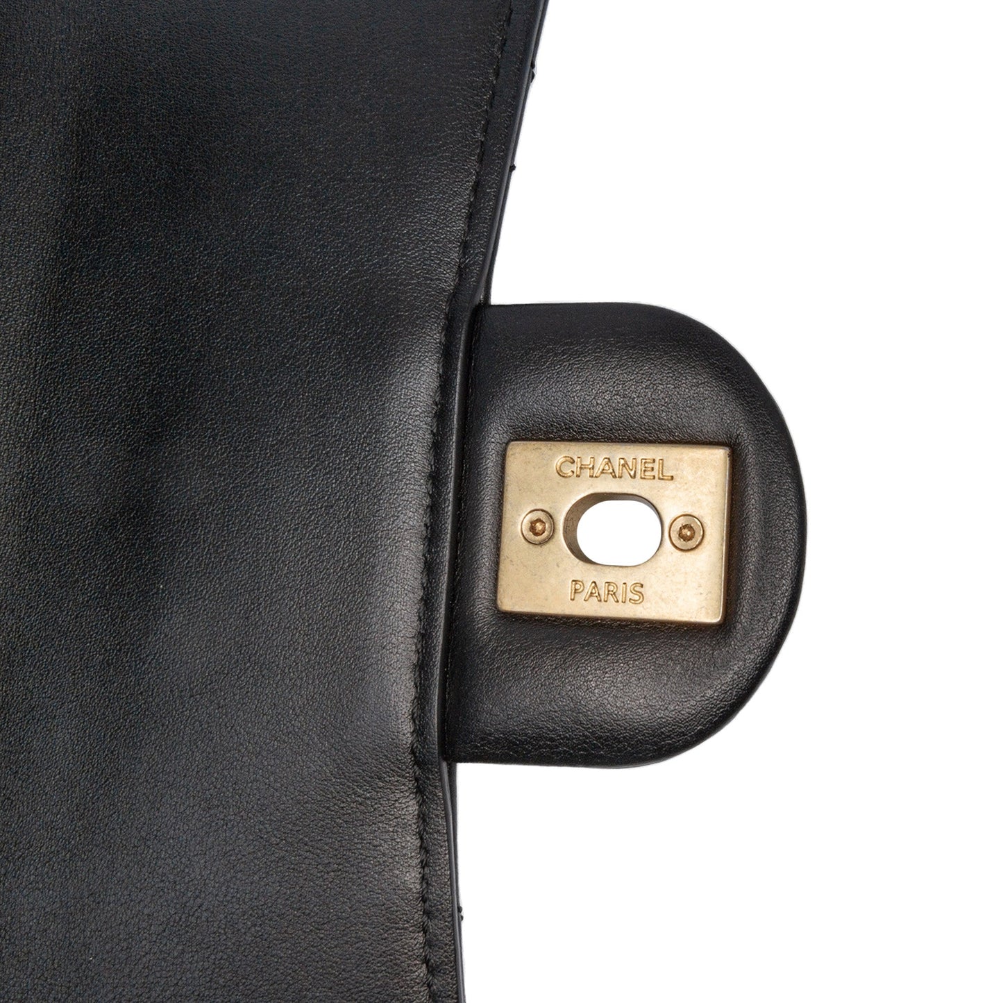 Black Chanel CC Quilted Calfskin Round Moon Messenger Flap Crossbody Bag