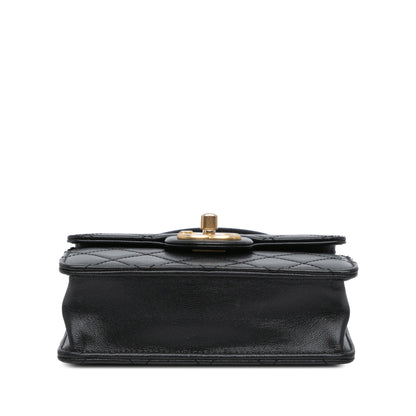 Black Chanel Small Lambskin Chic Pearls Flap Crossbody Bag