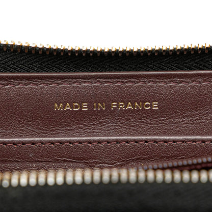 Black Chanel Quilted Caviar CC Zip Around Long Wallet