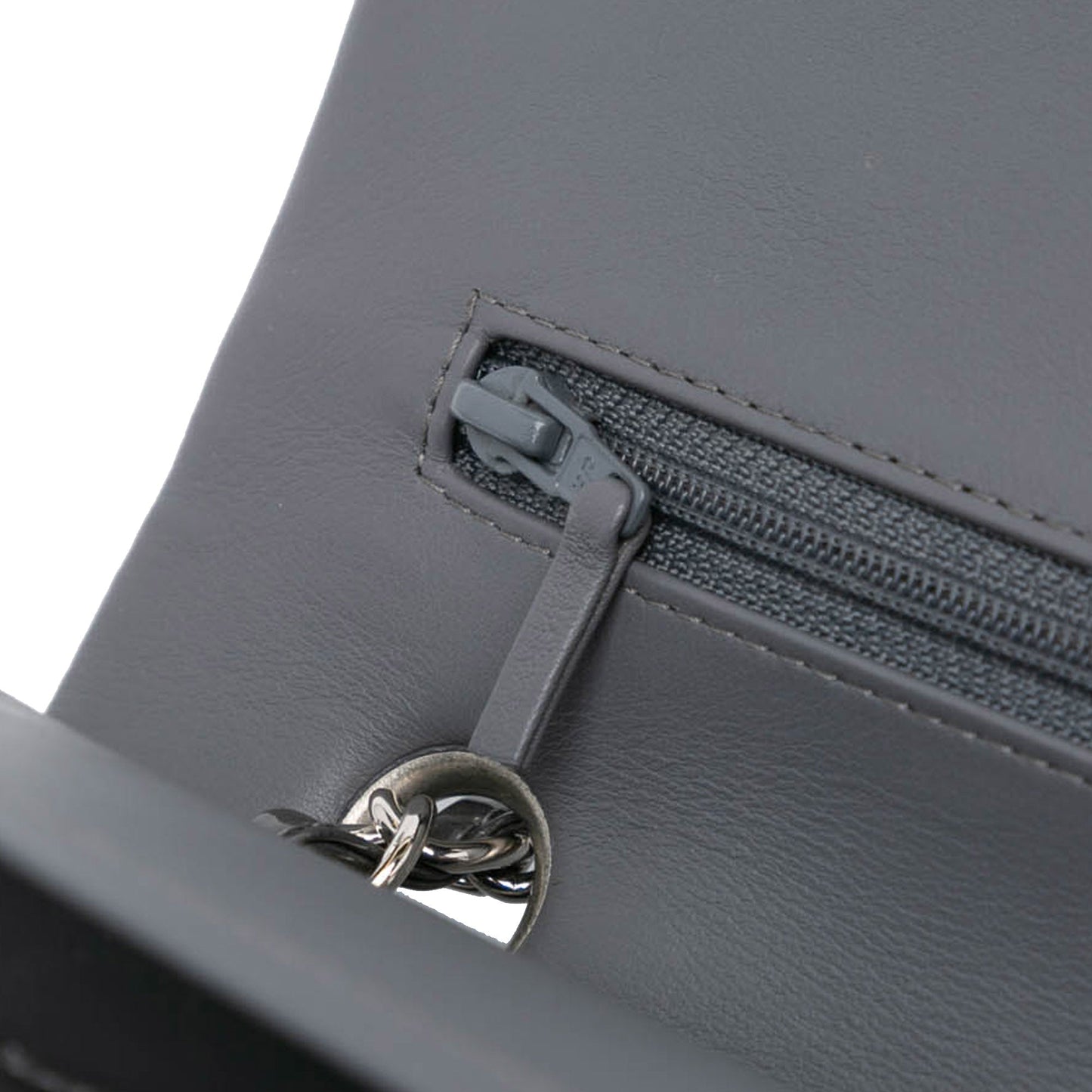 Gray Chanel Medium Classic Patent Double Flap Shoulder Bag
