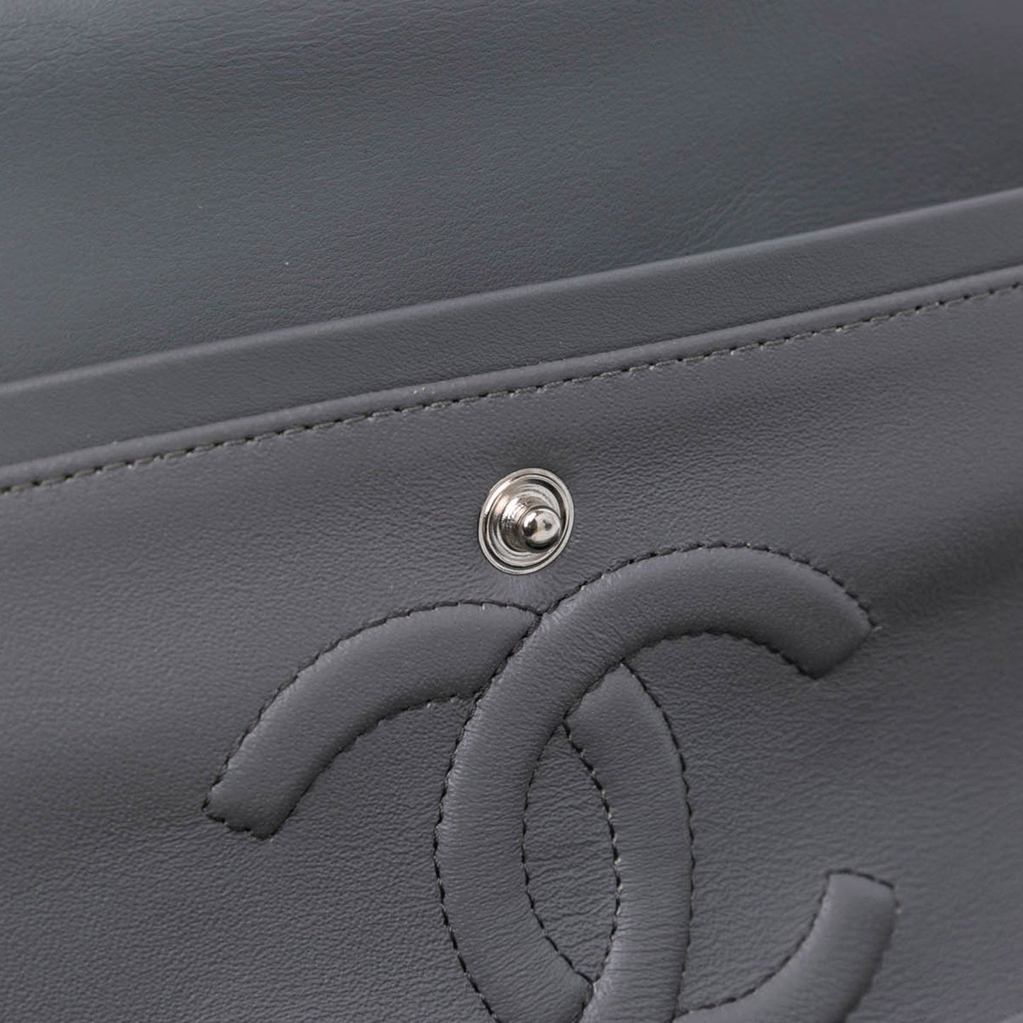 Gray Chanel Medium Classic Patent Double Flap Shoulder Bag