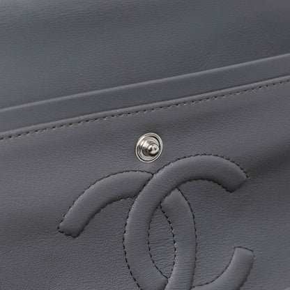 Gray Chanel Medium Classic Patent Double Flap Shoulder Bag