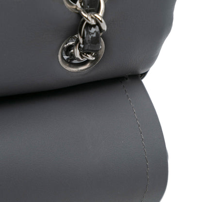 Gray Chanel Medium Classic Patent Double Flap Shoulder Bag