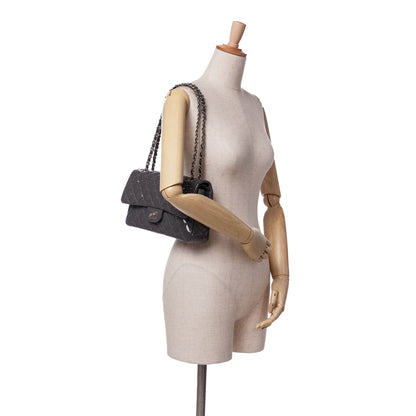 Gray Chanel Medium Classic Patent Double Flap Shoulder Bag